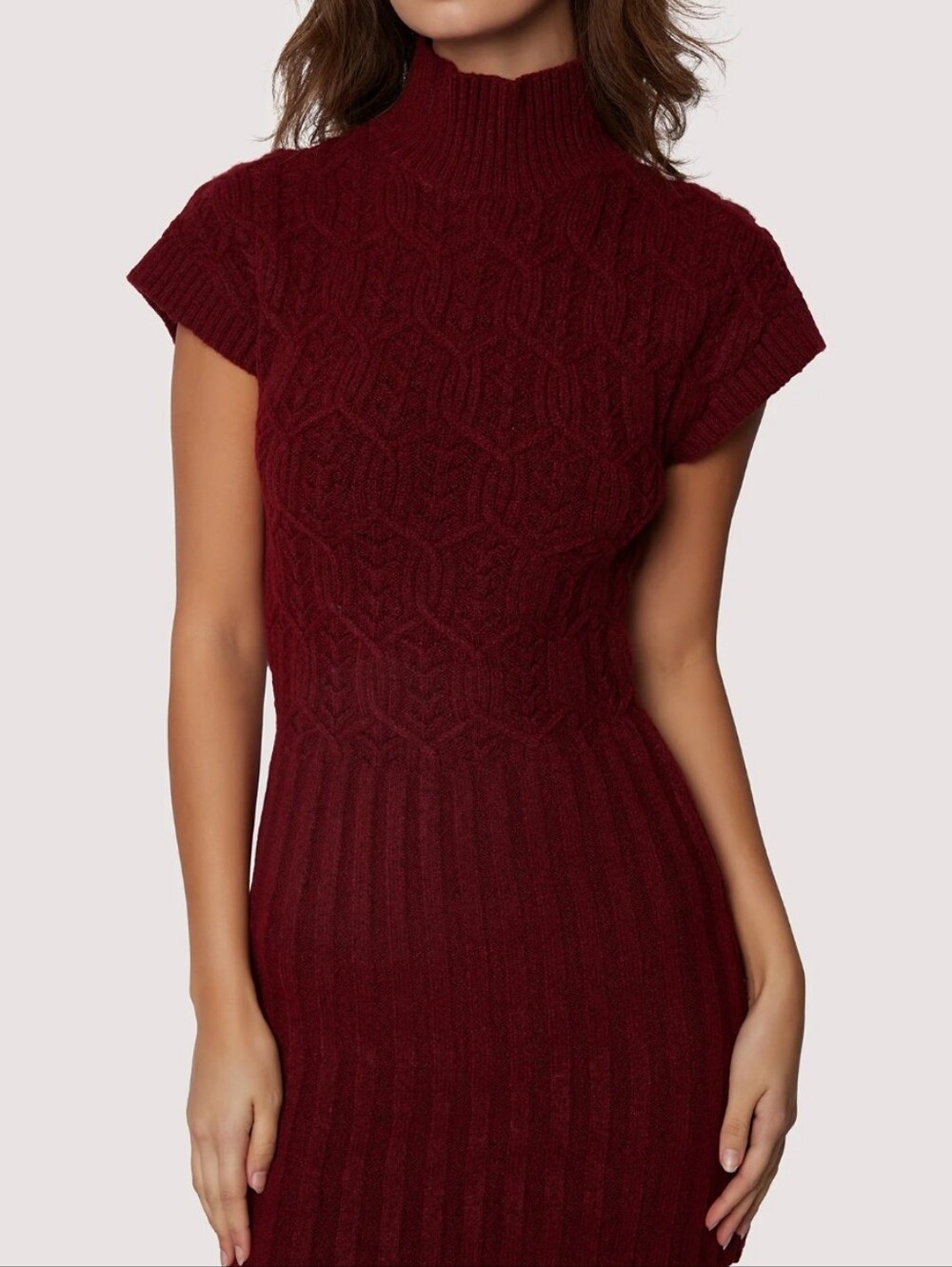 Cute Red sweater dress cowl neck stretchy by Say What. Size S belt at wa…